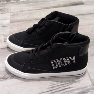 DKNY High Top Black Sneakers Girls Size 5